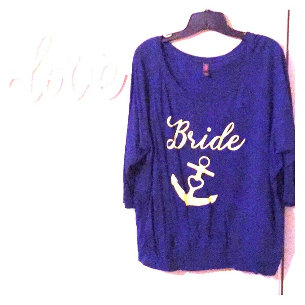 HPx8💍 Bride Nautical 3/4 sleeve soft top